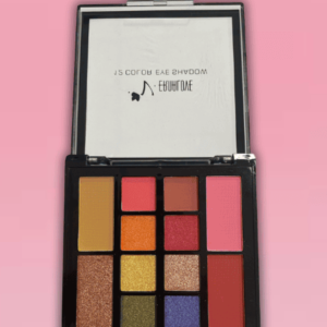 Paleta de sombras con espejo, con colores neutros y brillos marca v.ernalove